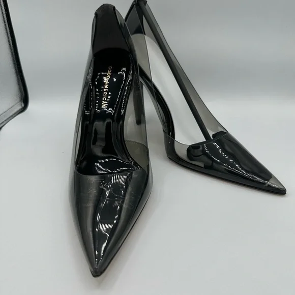 GOOD AMERICAN Cinderella Stiletto heels women’s size 12 color: smoke NIB